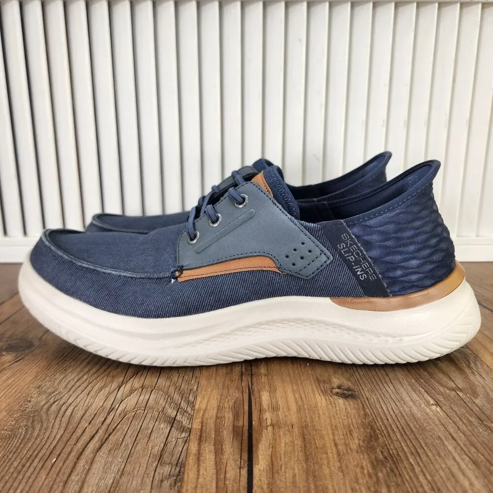 Skechers Slip-Ins RF Hasting Niko Hands Free Shoes Men's 11 Navy Casual Sneakers